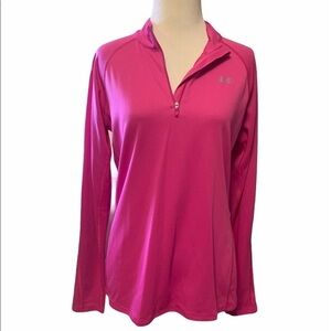 Under armour pink 1/4 zip, hidden key pocket, med